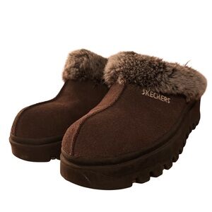 Skechers Women's Chocolate Fur-Lined Slippers